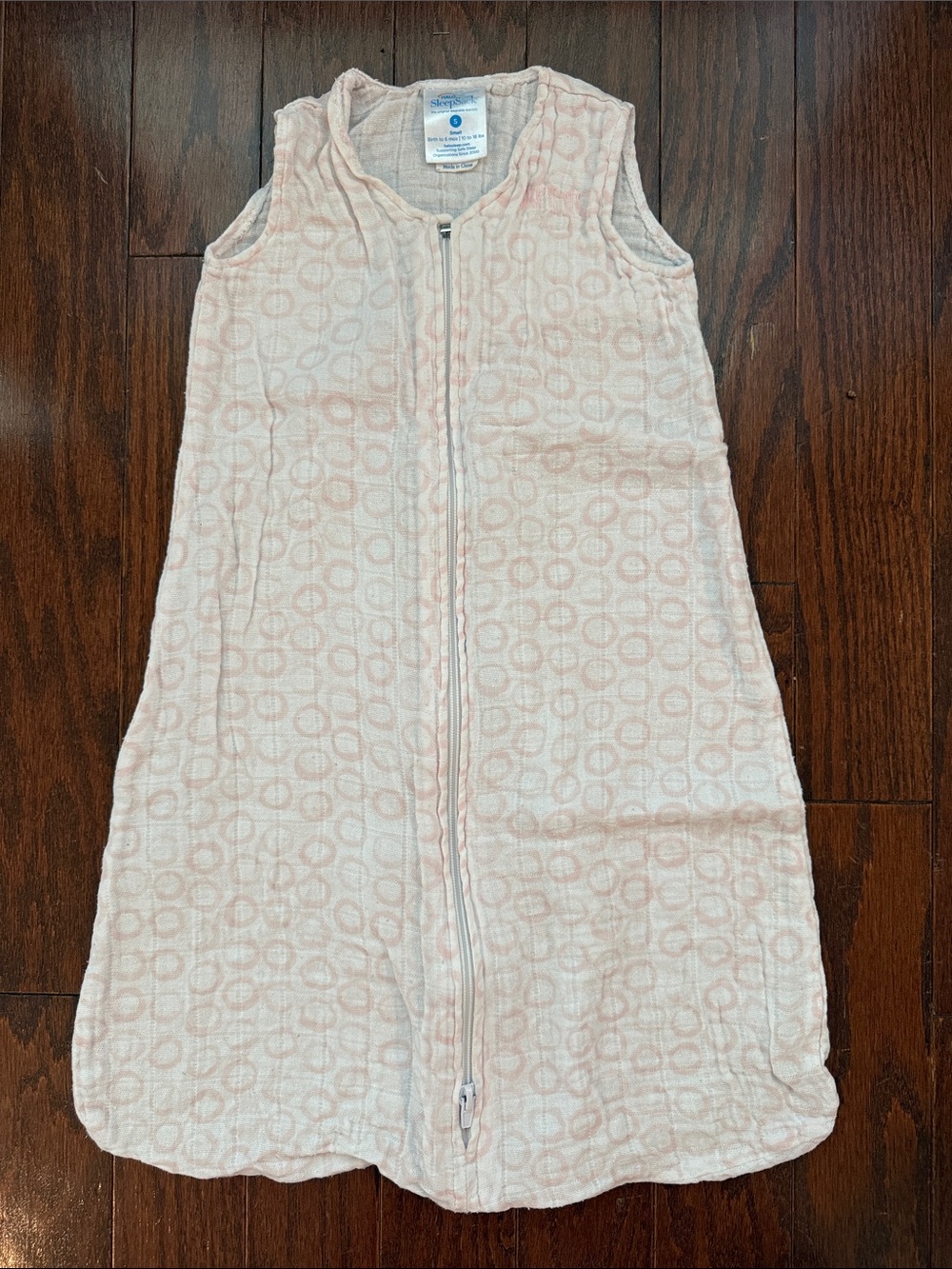 Halo Cotton Muslin Pink Circles Sleep Sack 0-6 months